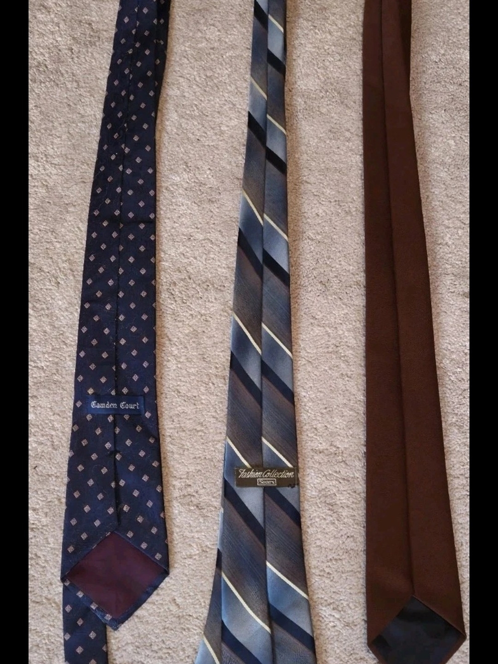Mens Tie Lot 3 Pack Vintage Style Work Office Camden Court Sears Fashion